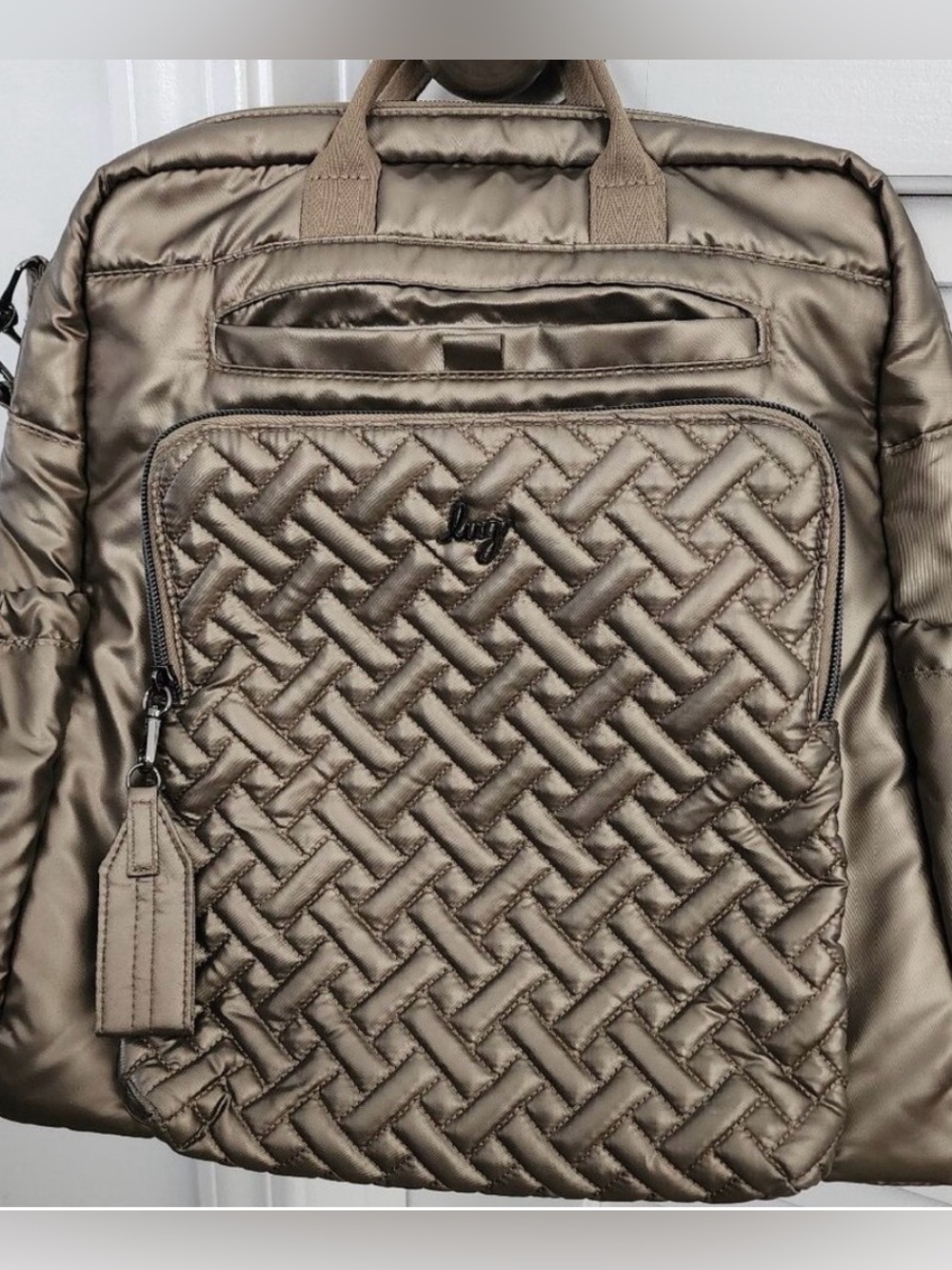 ✨ Lug Sonata ✨Convertible Huge Metallic Walnut Bag✨ Video Link i. descript - Picture 1 of 10